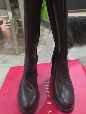 Over-the-Knee Black Boots with Side Zip - Unbranded